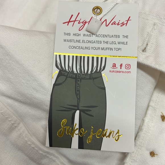 NEW Suko Jeans White High Waist Flare Leg Jeans Women’s Size 6 - Picture 4 of 10